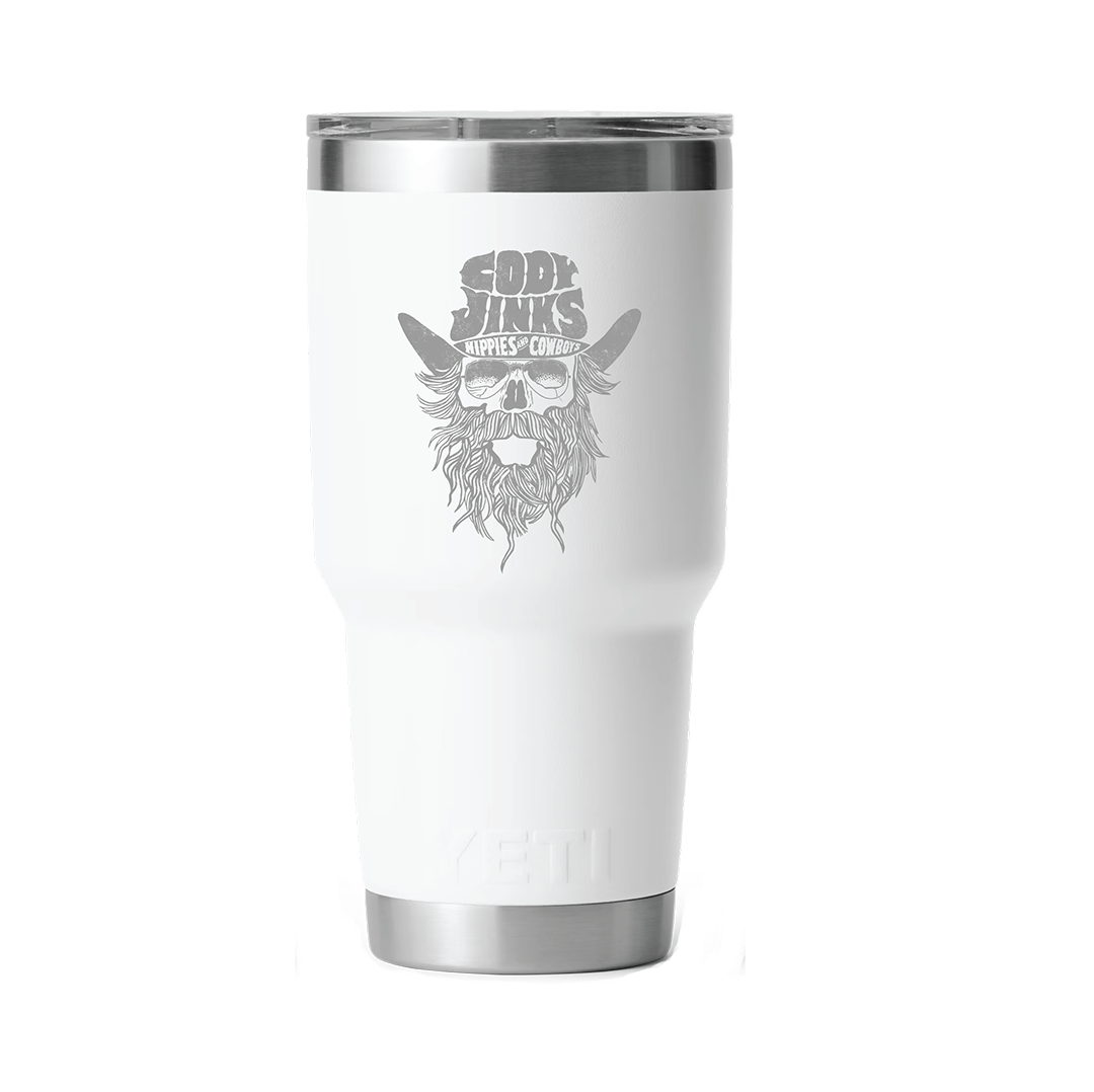 White 30oz Tumbler W/ Handle – Cody Jinks