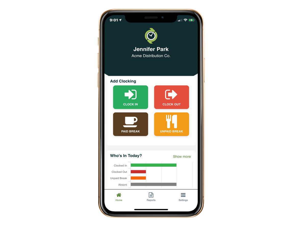 BundyPlus Now Workforce ESS Mobile App - Dashboard