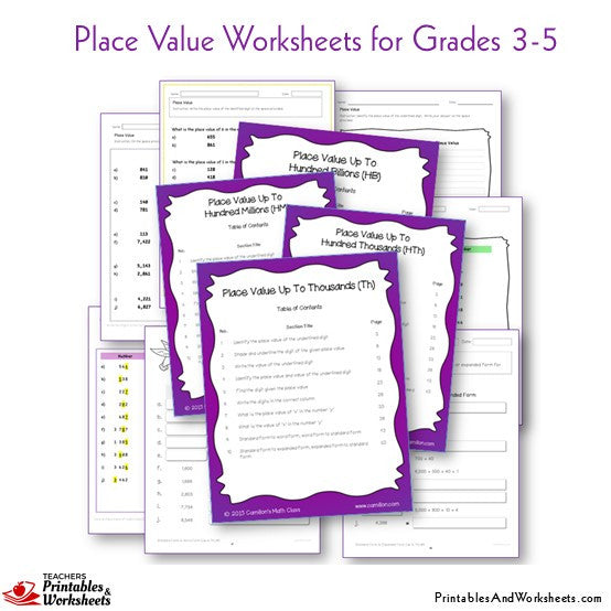 Place Value Worksheets (Grades 3-5) - Printables & Worksheets