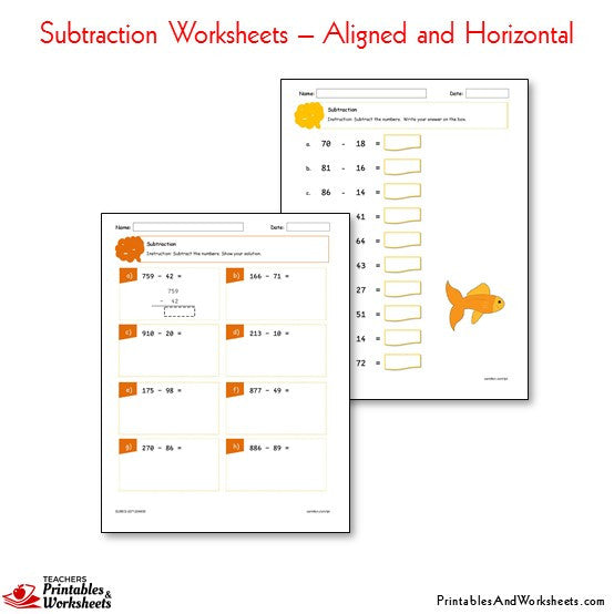 Subtraction Worksheets - Printables & Worksheets