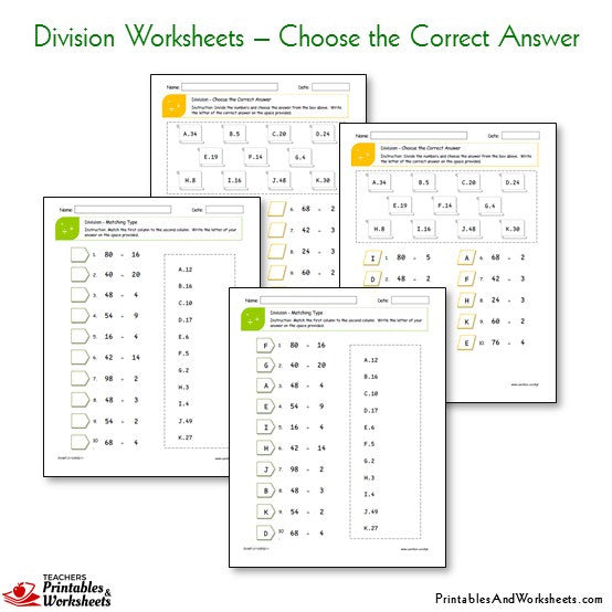 division worksheets printables worksheets