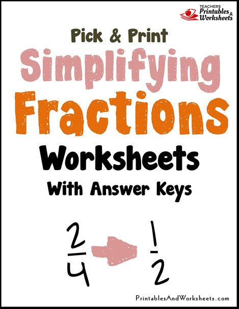 worksheet for is 1 and are grade Worksheets   Simplifying & Fractions Worksheets Printables