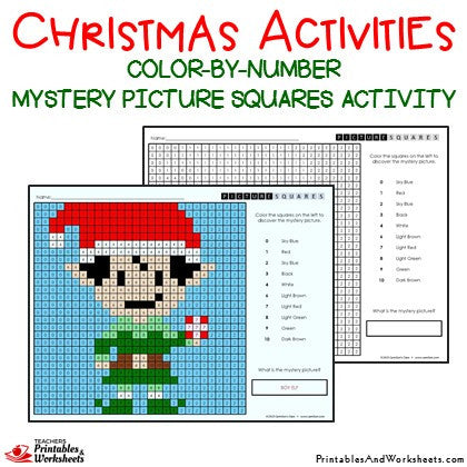 Christmas Color By Number Mystery Picture Activities Printables Worksheets