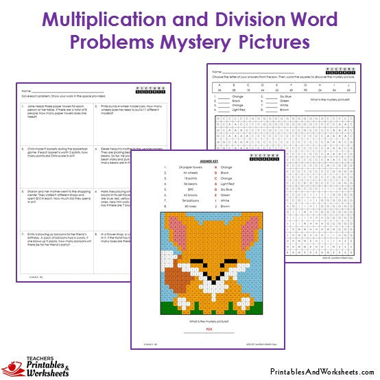 3rd grade multiplication and division word problem coloring worksheets printables worksheets