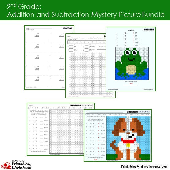 2nd-grade-addition-and-subtraction-mystery-picture-coloring-worksheets-printables-worksheets