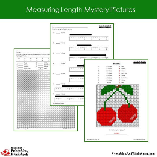 2nd grade measuring length mystery pictures coloring worksheets printables worksheets