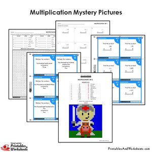 Grade 4 Multiplication Coloring Worksheets / Task Cards - Knight