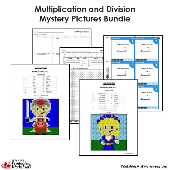 4th Grade Multiplication and Division Coloring Worksheets - Printables & Worksheets