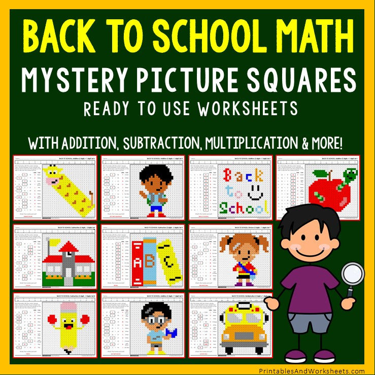 back to school math coloring worksheets bundle printables worksheets