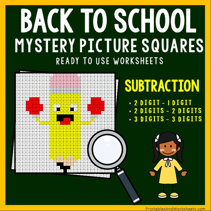 back to school subtraction coloring worksheets printables worksheets