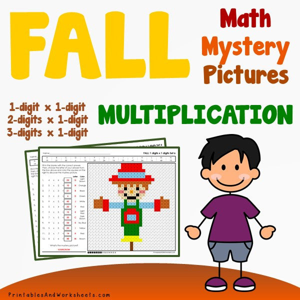 Autumn Multiplication 3 Digit Worksheets Pdf