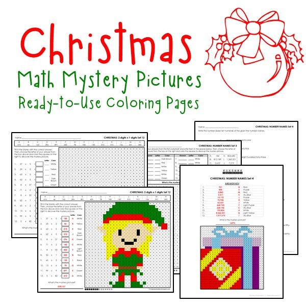 Christmas Math Coloring Worksheets Printables Worksheets