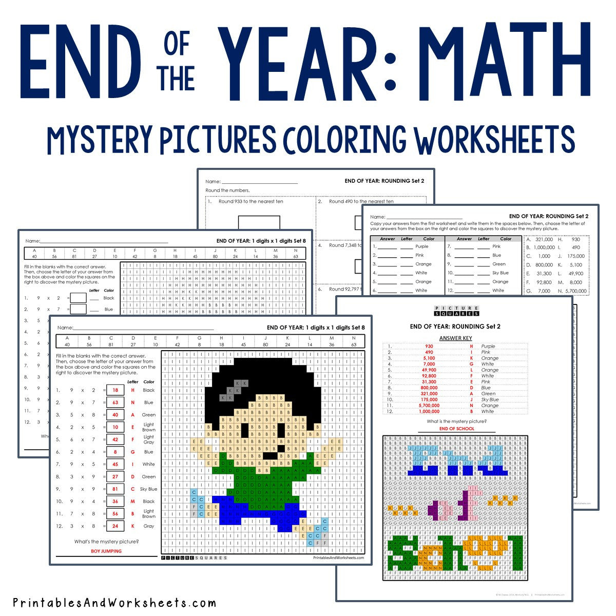 End Of The Year Math Worksheets For 3rd Grade