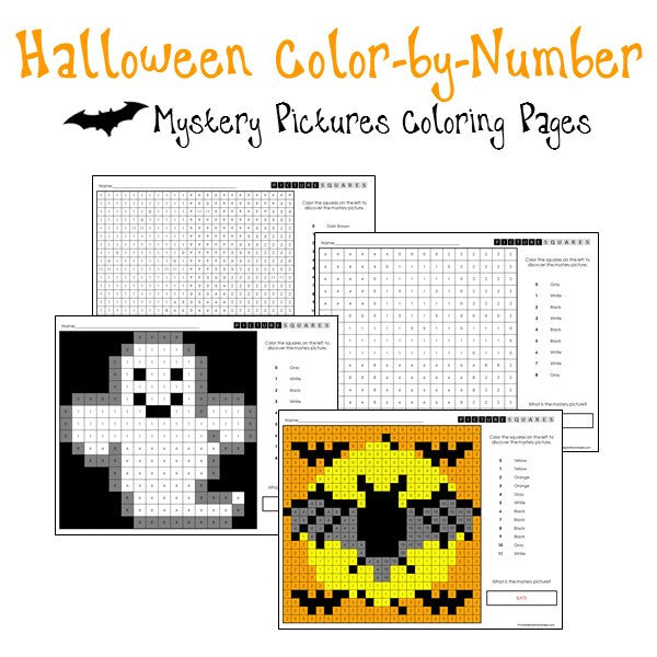 Halloween Coloring Pages Color By Number Printables Worksheets