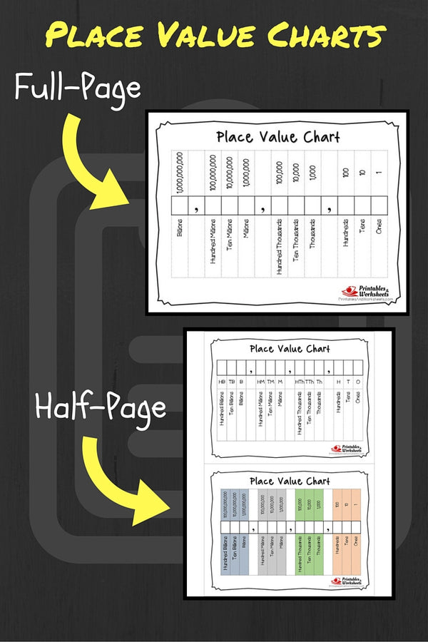 Printable Place Value Charts - Whole Numbers and Decimals - Printables