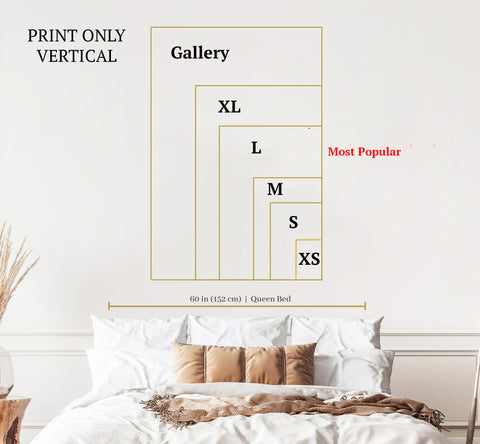 size guide for unframed vertical prints