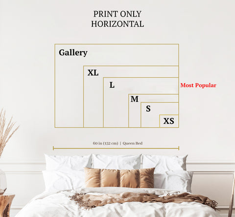 size guide for unframed horizontal prints