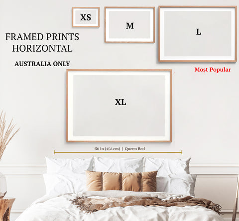 horizontal size guide for framed prints