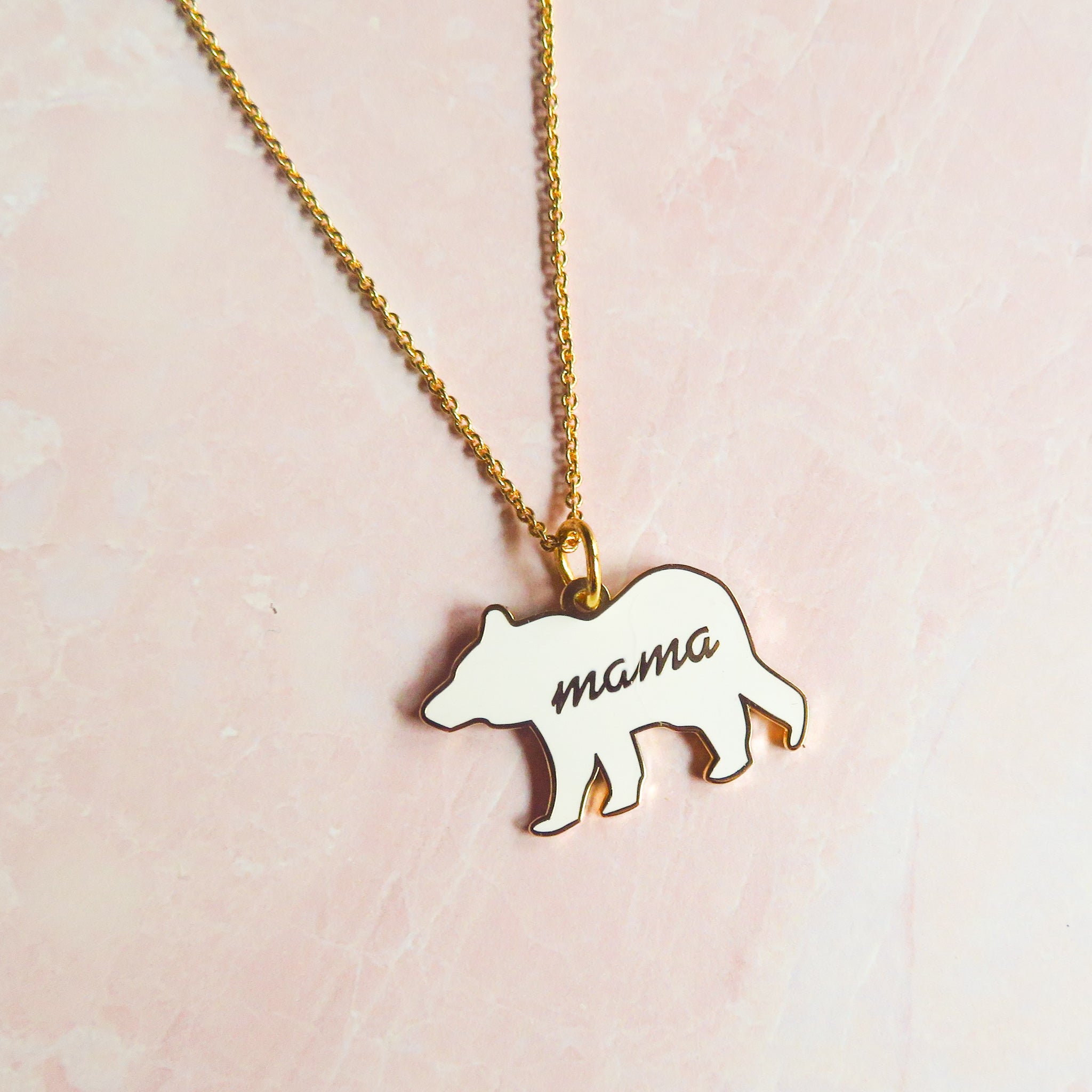 mama bear and cubs necklace