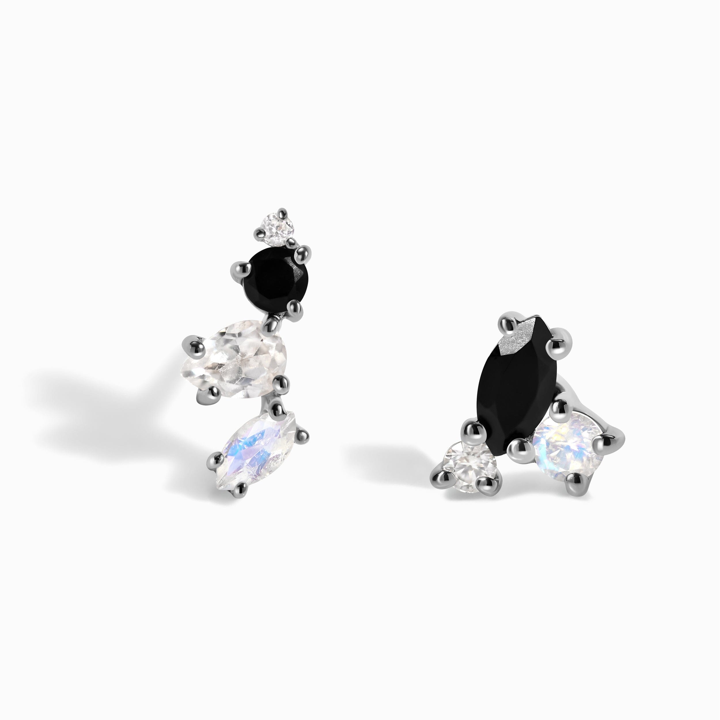 Moonstone Black Onyx Earrings - Aerial Climbers – Moon Magic