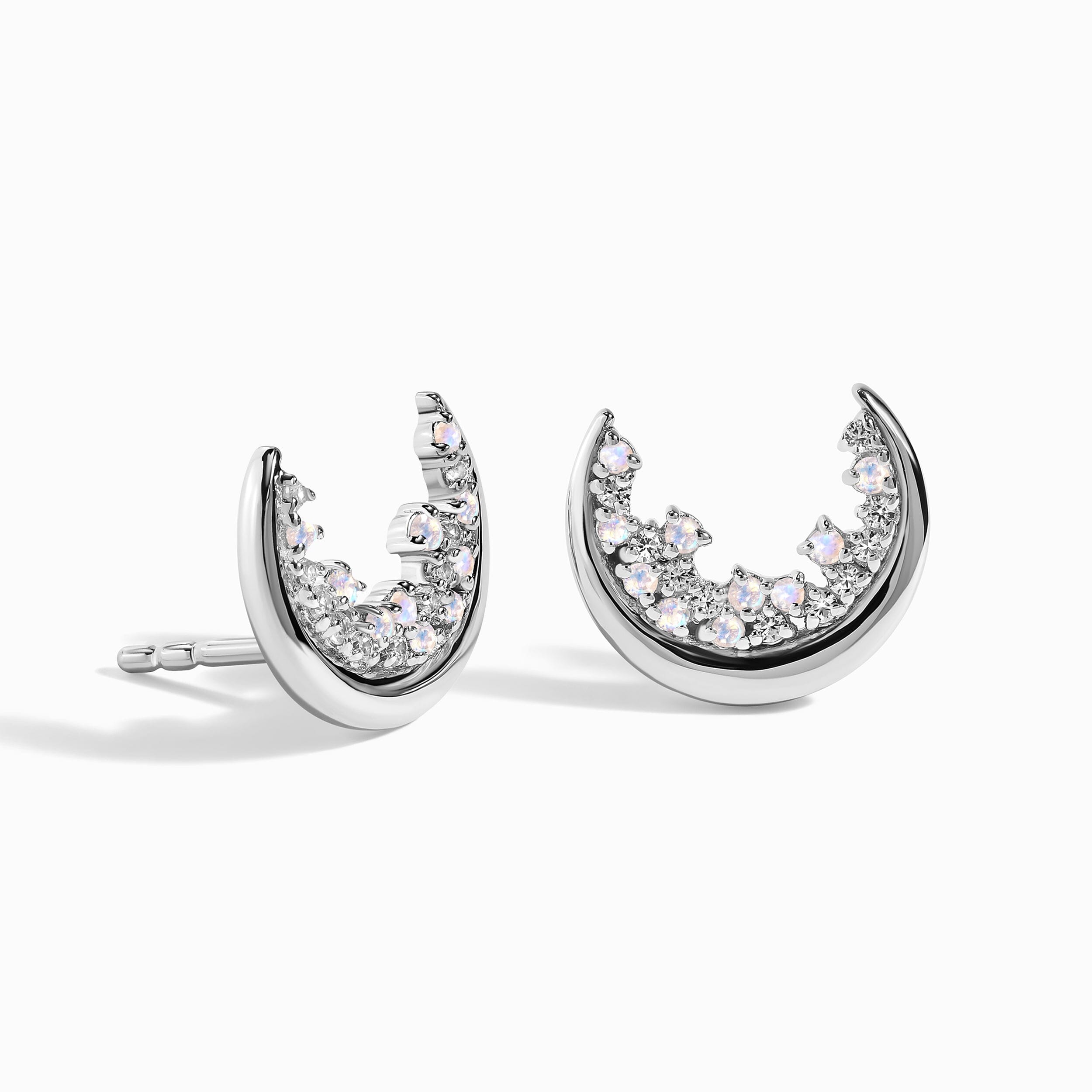 Moonstone White Zircon Earrings - Lush Luna Studs – Moon Magic