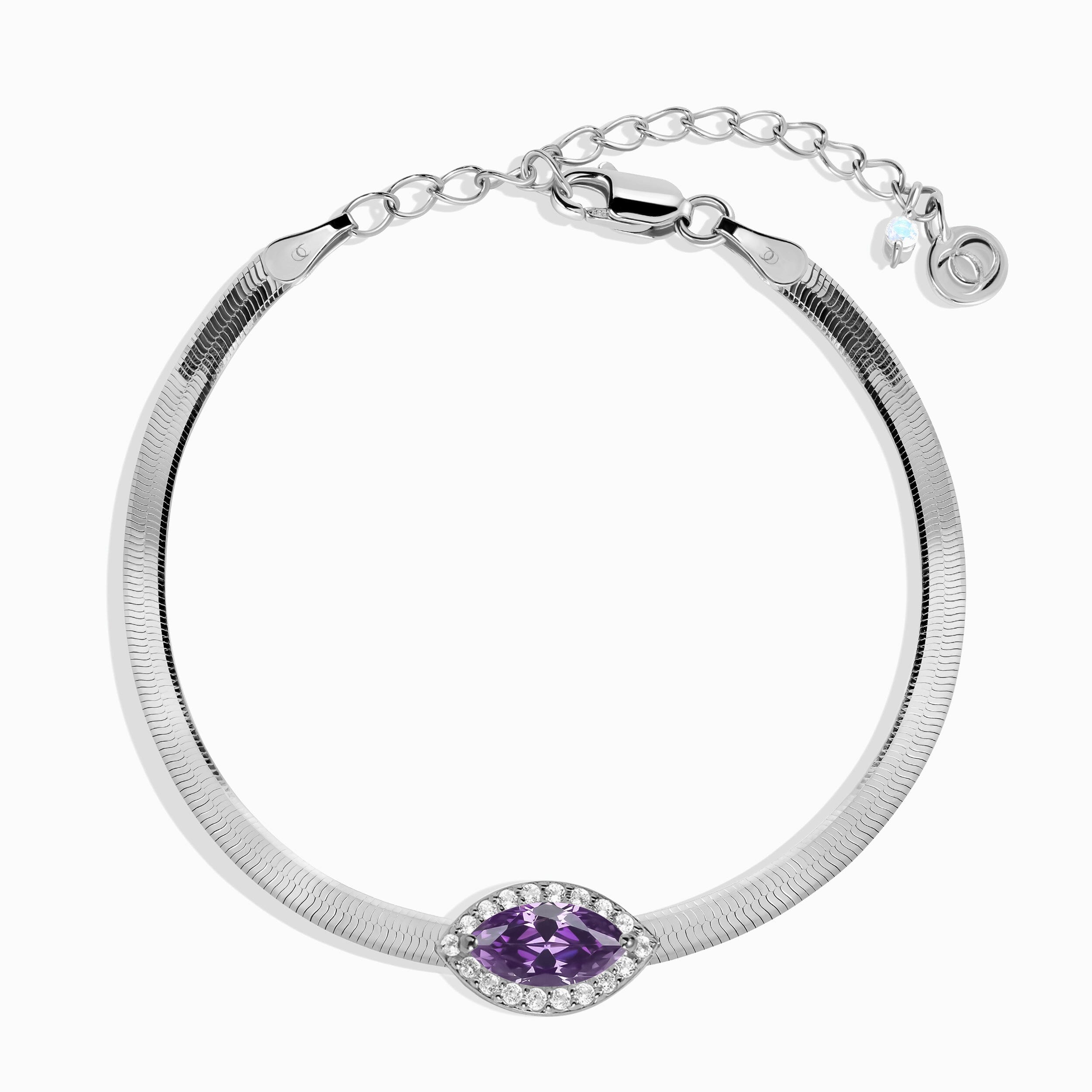 Aquarius amethyst bracelet with star and moon beads - braceletsforever