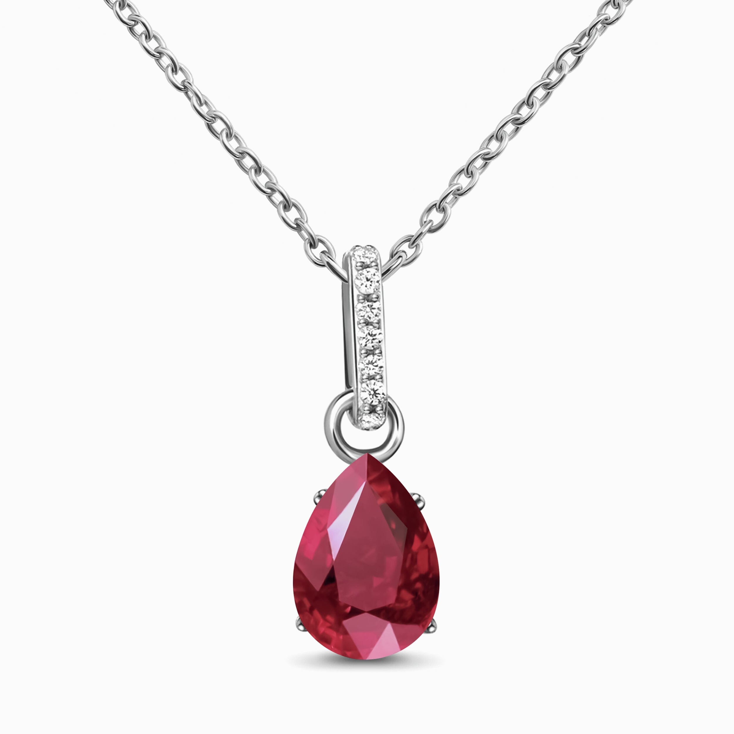 DA CREATIONS Classic AD Rectangle Ruby Necklace for Women (Red, SILVER  PLATED) Silver Stainless Steel Pendant Price in India - Buy DA CREATIONS  Classic AD Rectangle Ruby Necklace for Women (Red, SILVER