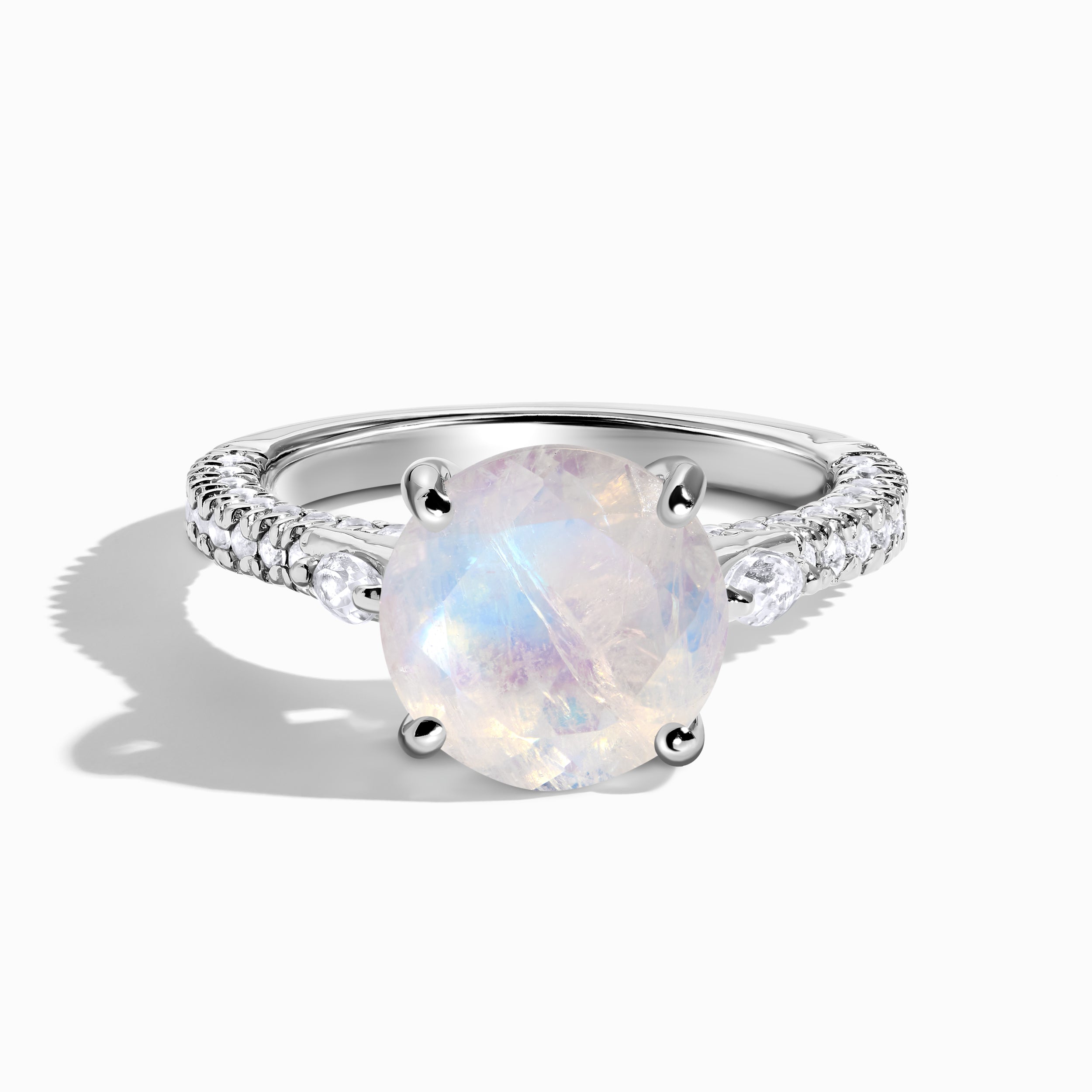 Amazon.com: Moonstone Engagement Ring - Solid 14K White Gold Victorian Moonstone  Engagement Ring - Vintage Inspired Moonstone Ring - Rainbow Moonstone Ring  : Handmade Products