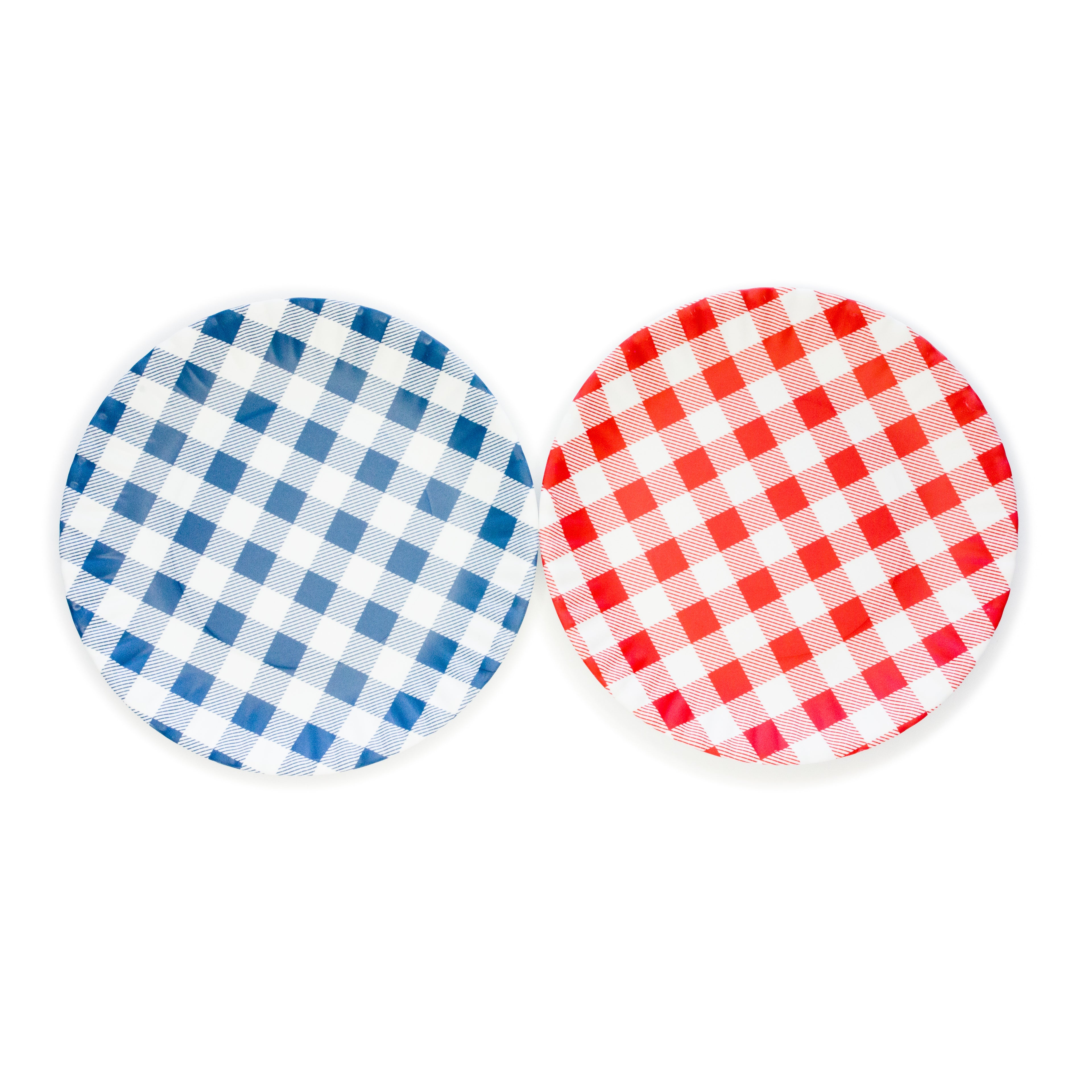 gingham paper plates