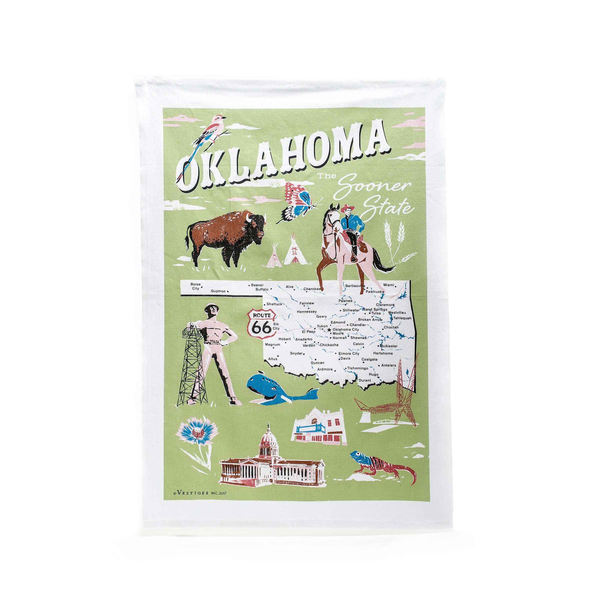 Oklahoma Icons Tea Towel