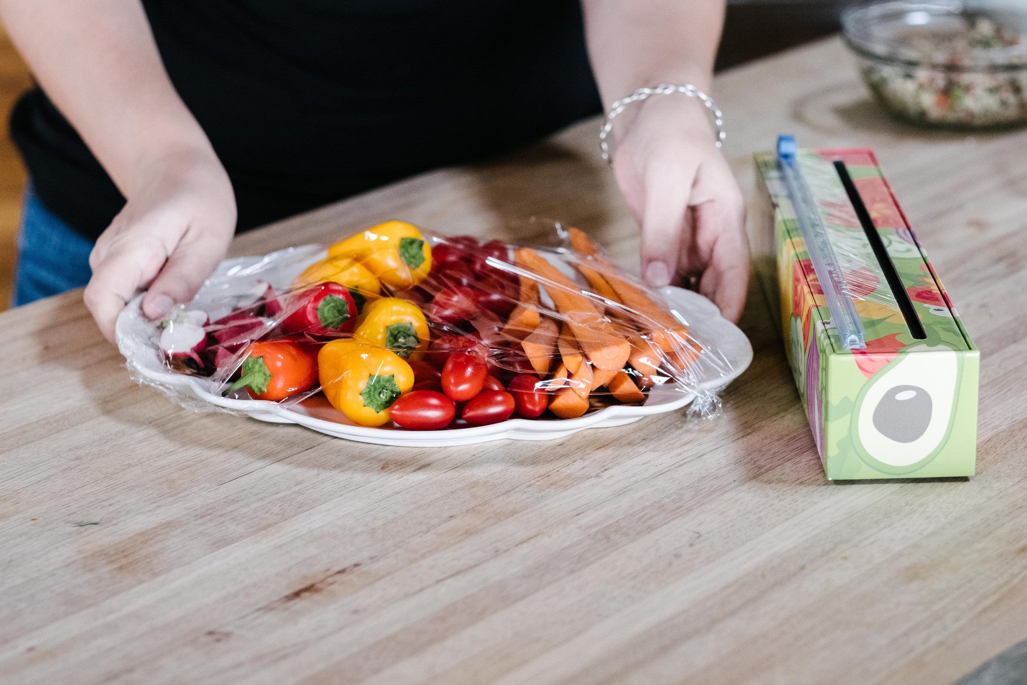 decorative plastic wrap dispenser