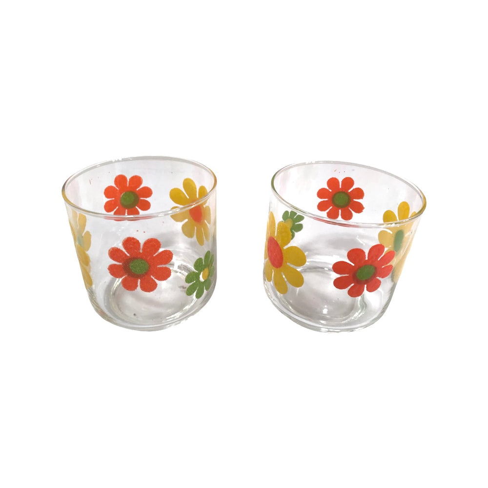 Libbey Vintage Glasses, Set of 4, 16 oz Cooler, Flower Power