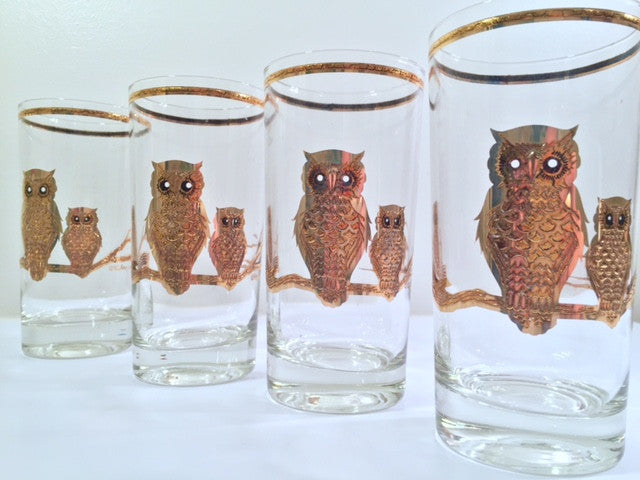 Mid-Century German Owl Style Metal Shot Glasses, 1960s, Set of 5 for sale  at Pamono