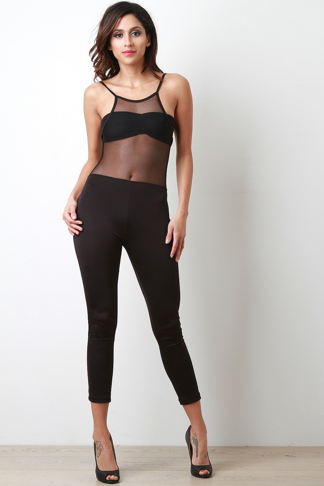 Mesh Backless Sports Jumpsuit - TBSW