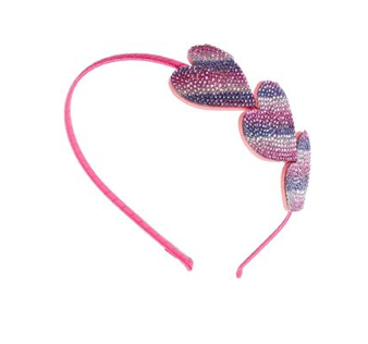 Bari Lynn Ombre Trio Hearts Crystal Headband 