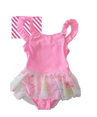 Billieblush Ruffle One Piece W/ Mesh Star Skirt