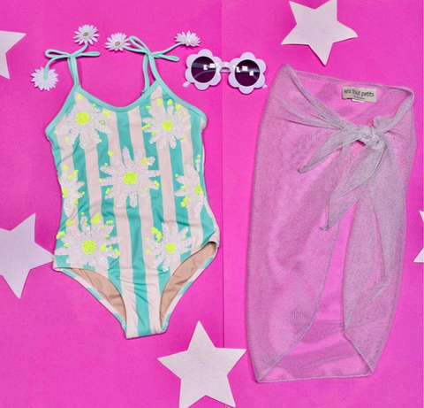 Chaser Daisy Flip Sequin One Piece Swimsuit