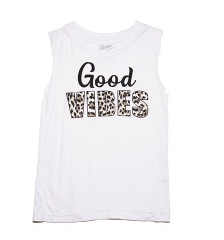 Flowers By Zoe Good Vibes Leopard Tank Top 