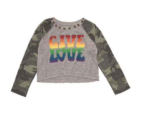 Flowers By Zoe Rainbow Love Camo Long Sleeve Tshirt 