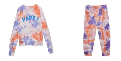 Spiritual Gangster Kids Happy Tie Dye Sweatshirt & Perfect Tie Dye Sweatpants Set 