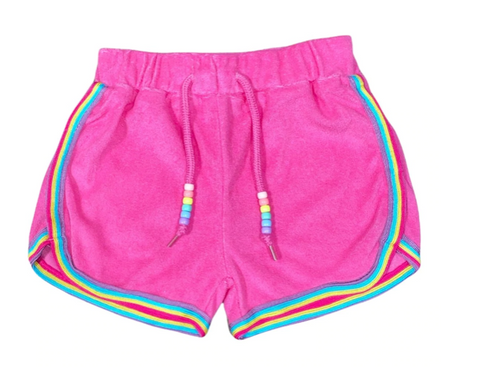 Lola and the Boys Beaded Rainbow Trim Shorts