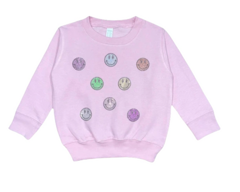 Mini Dreamers Rainbow Crystal Happy Face Sweatshirt