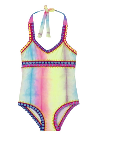 PQ Kids Rainbow Embroidery One Piece Swimsuit