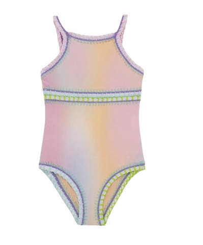 PQ Kids Tie Dye Embroidered One Piece Swimsuit