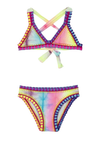 PQ Tie Dye Embroidered Two Piece Bikini