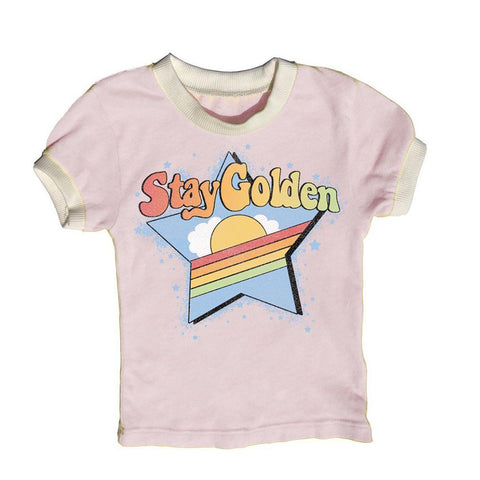 Rowdy Sprout Stay Golden Star Retro Tshirt 