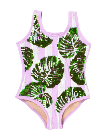 Shade Critters Flip Sequin Palm Leaves One Piece