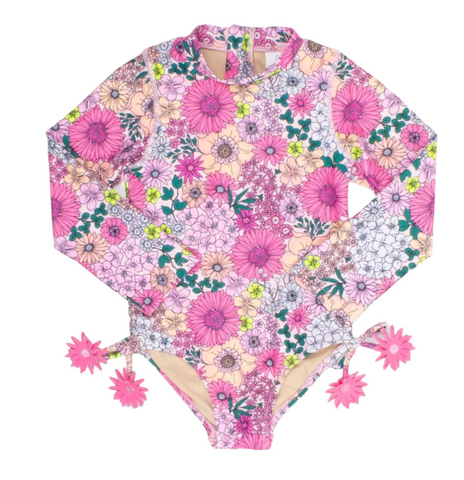 Shade Critters Mod Floral Long Sleeve One Piece Swimsuit
