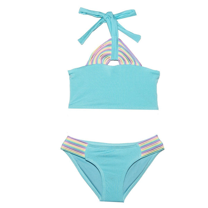 AMELIA PASTEL HALTER TWO PIECE BIKINI | PEIXOTO KIDS