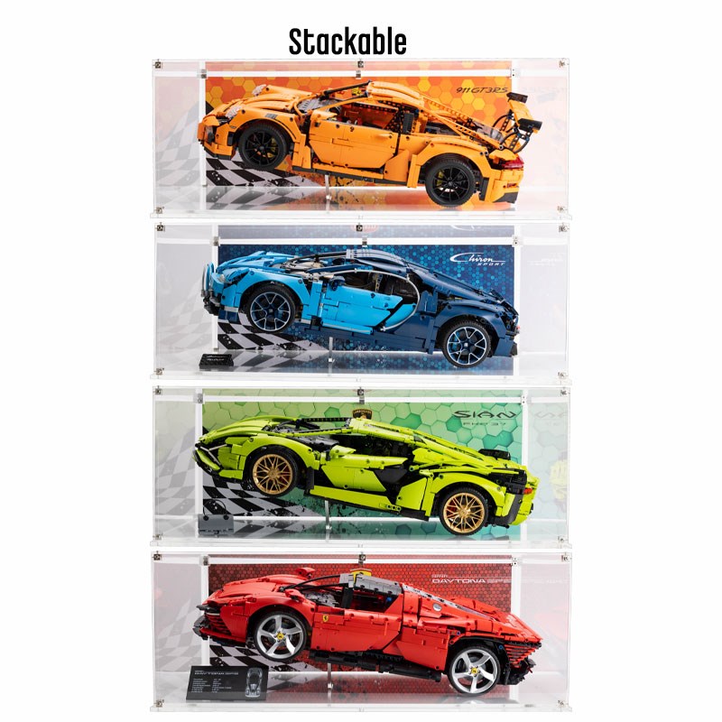 LEGO Technic 42056 Porsche 911 GT3 42083 Bugatti Chiron 42115 Lamborghini  Sián FKP 37 42143 Ferrari Daytona SP3 Display Case Bundle (set of 4) | My  Hobbies